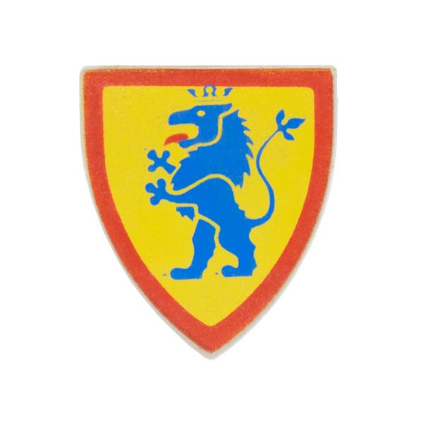 Part: Shield Triangular with Blue Lion Standing on Yellow Background ...