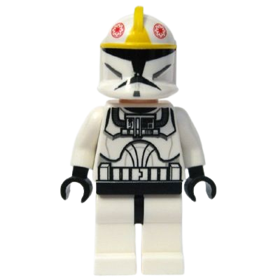 Minifigure Clone Trooper Pilot Phase 1 Yellow Markings Large Eyes sw0191