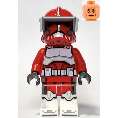Minifigure Clone Trooper Commander Fox Coruscant Guard Phase 2 Dark Bluish Gray Visor Printed Legs sw1304