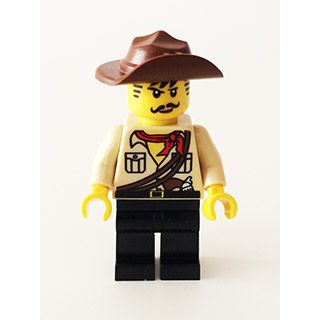 Minifigure Johnny Thunder The Lego Movie Dark Brown Straps White Pupils tlm068 The Minifig Shop
