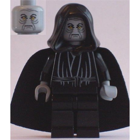 Minifigure Emperor Palpatine Light Bluish Gray Head Light Bluish Gray Hands sw0124 The Minifig Shop
