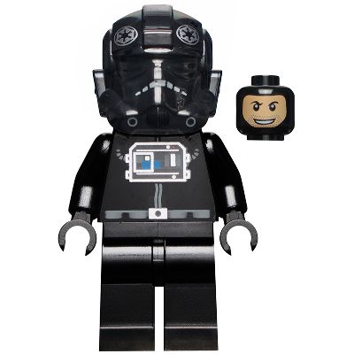 Minifigure Imperial TIE Fighter Pilot Black Head Balaclava sw0268a